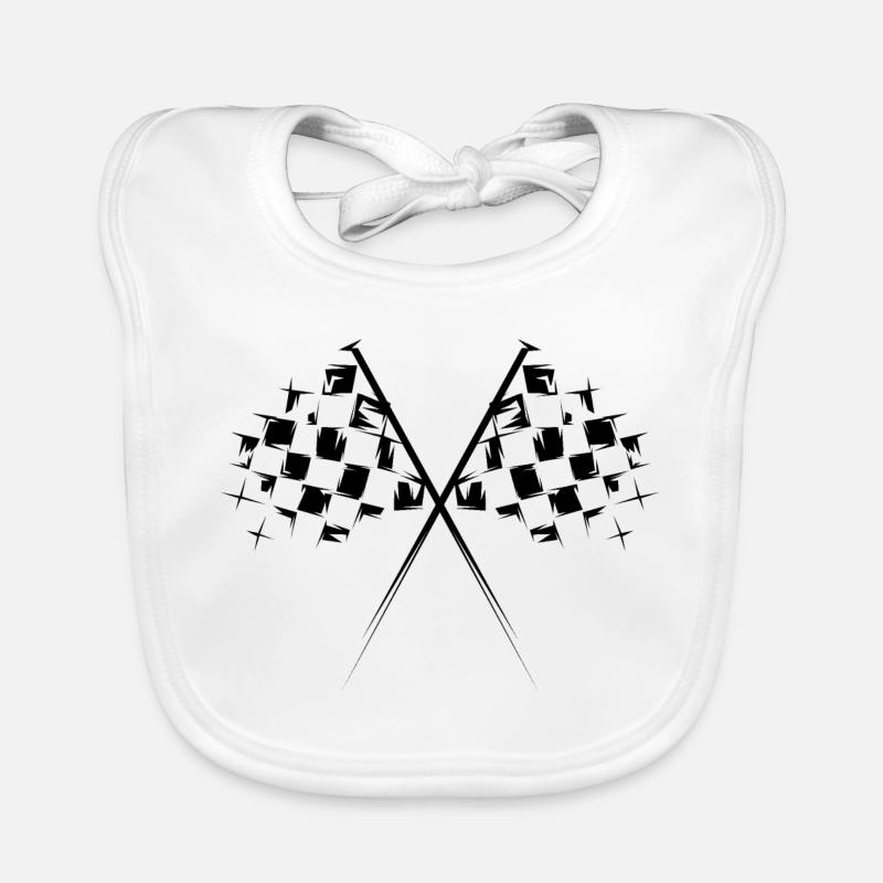 Icône du drapeau de course Illustration Icône du drapeau à damier Bavoir bio Bébé