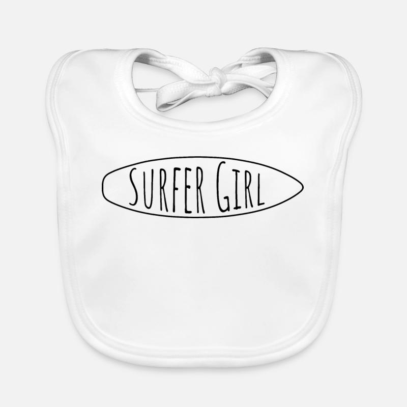 Surfer Girl – Design de style de vie de planche de surf Bavoir bio Bébé