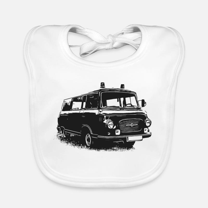 Barkas mit Blaulicht Baby Bio-Lätzchen