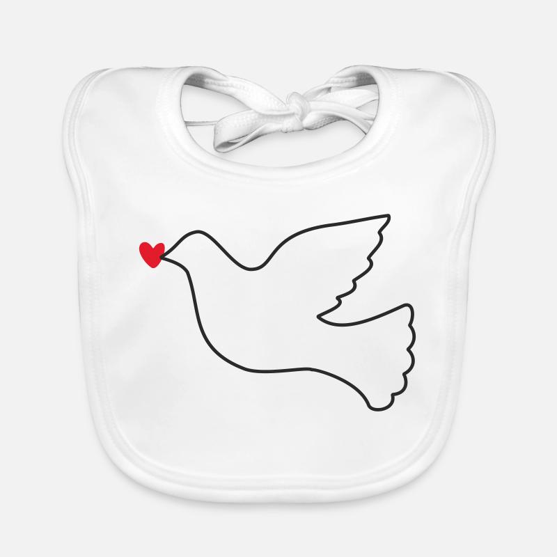 Colombe de la Paix Paix Liberté Bavoir bio Bébé