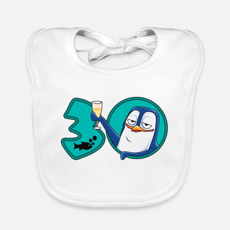30 ans anniversaire pingouin Bavoir bio Bébé