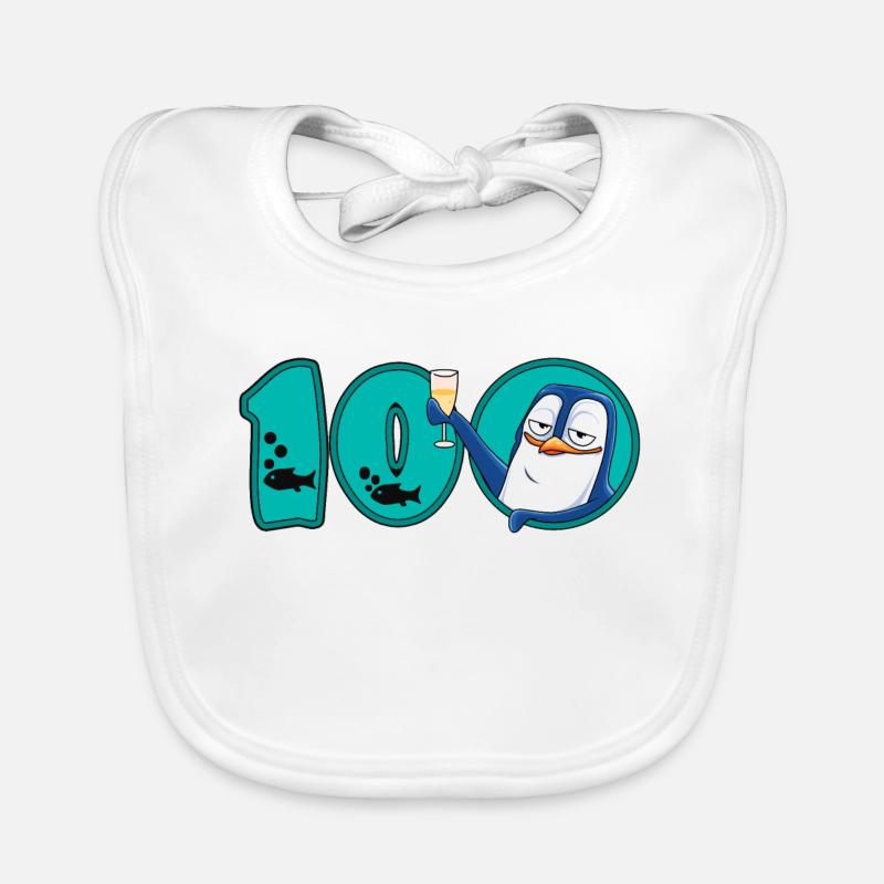 100. Geburtstag Jubiläum Pinguin Baby Bio-Lätzchen