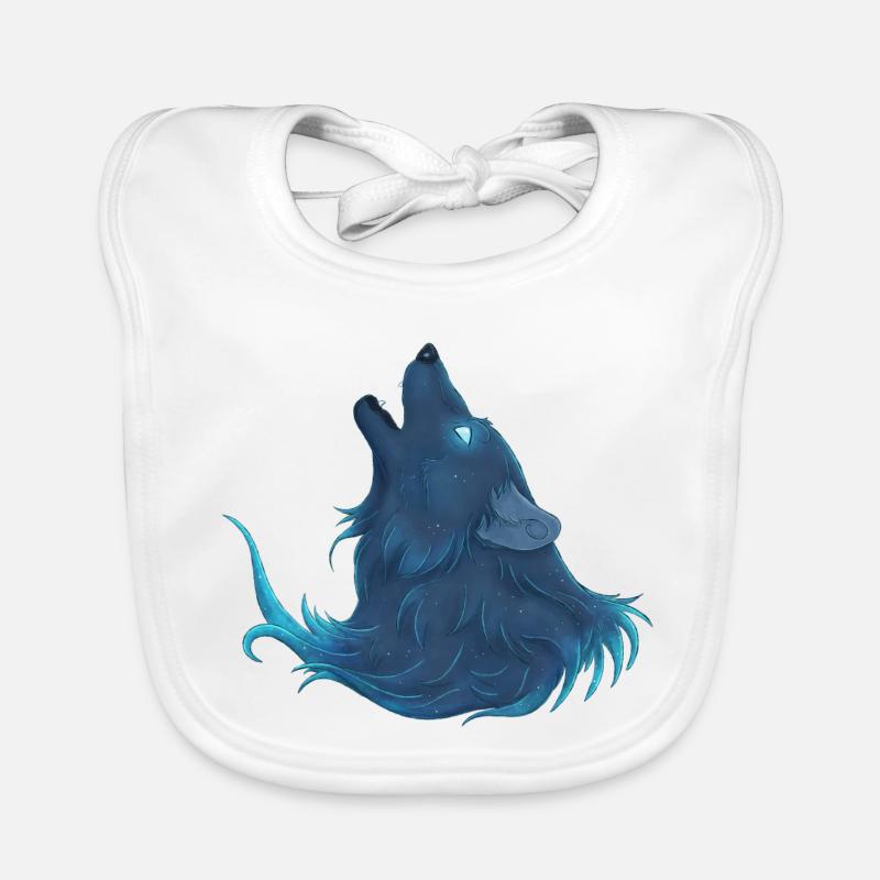Heulender blauer Wolf - Guide Loup Bleu Baby Bio-Lätzchen