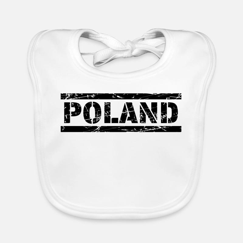Pologne - Bavoir bio Bébé - blanc