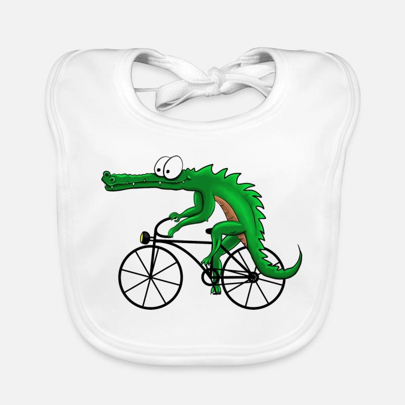 Crocodile avec vélo Bavoir bio Bébé
