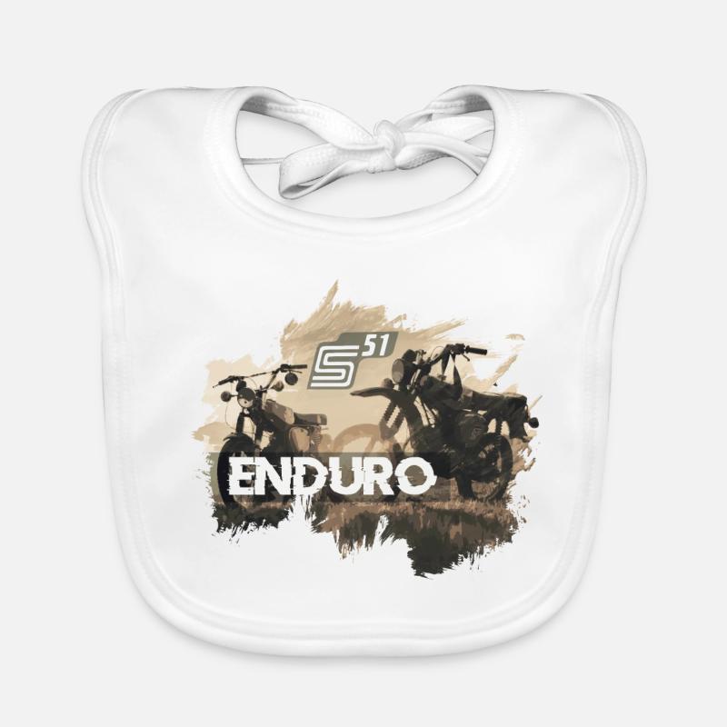 2 Enduro S51 au coucher du soleil Bavoir bio Bébé