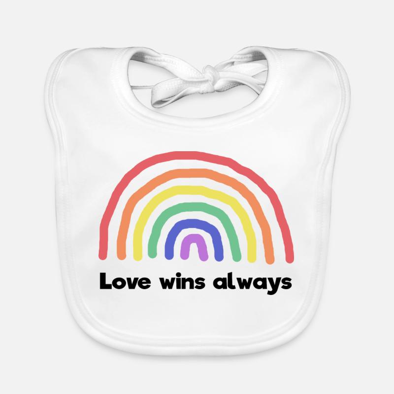 Frieden Liebe Regenbogen Statement Weltfrieden Baby Bio-Lätzchen