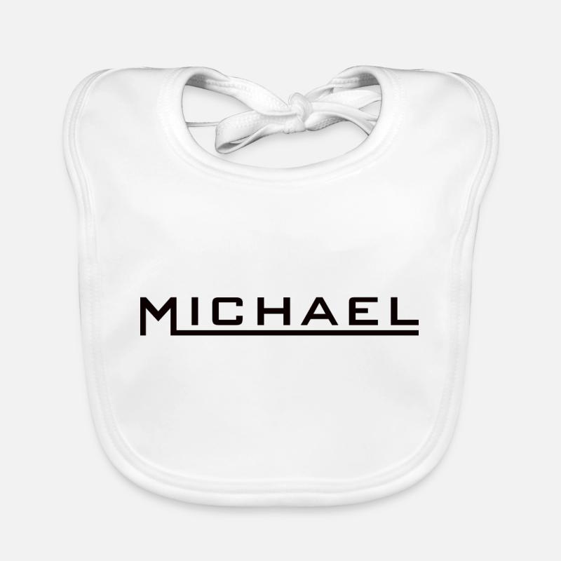 Michael Name Design noir Bavoir bio Bébé