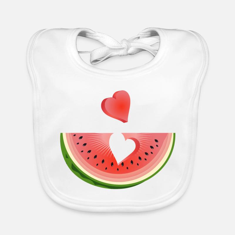 Morceau de pastèque avec cœur Bavoir bio Bébé