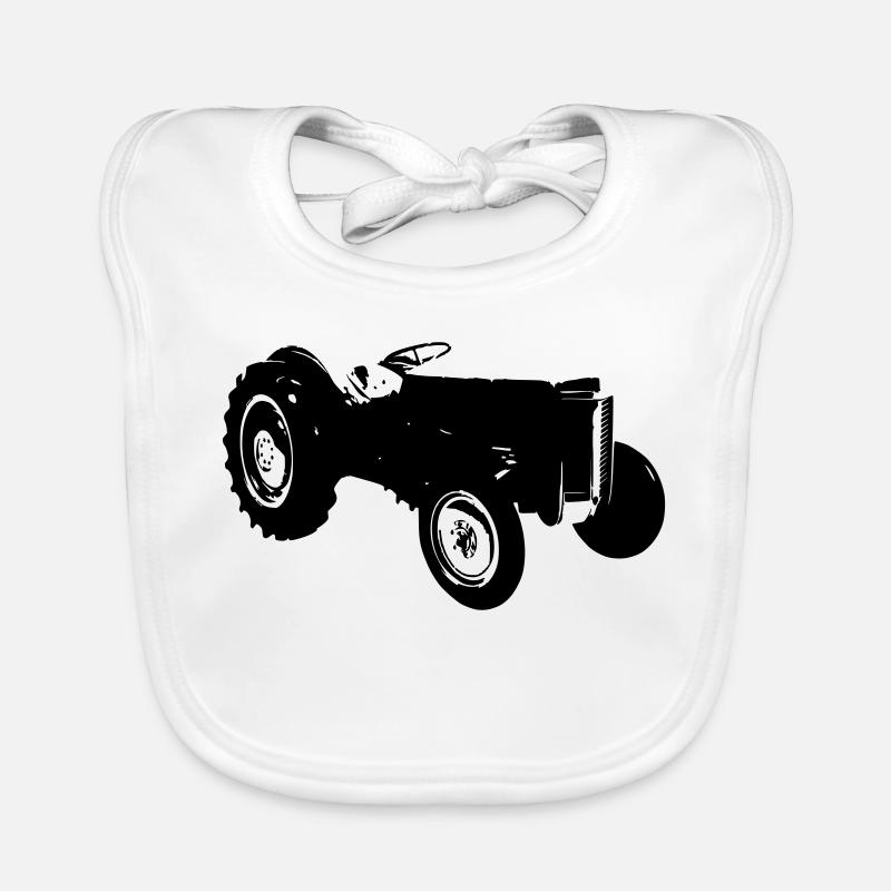 old tractor old tractor Organic Baby Bibs