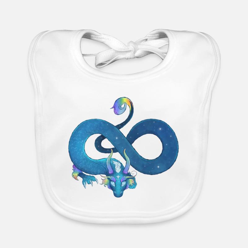 Blue Ink Spirits - Dragon Bleu Arc-En-Ciel Infini Bavoir bio Bébé