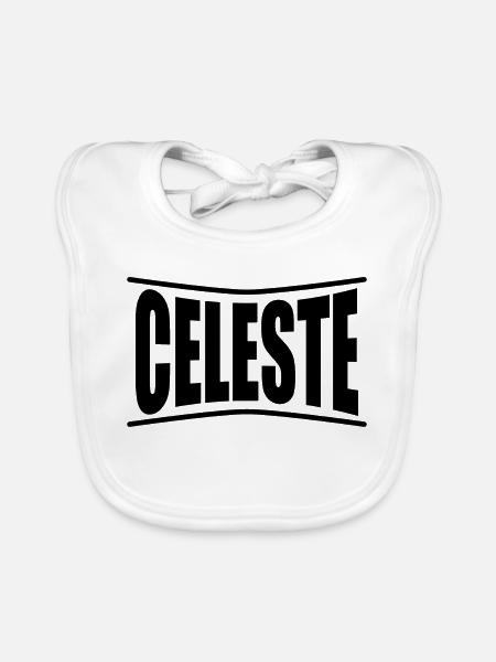 T-Shirt Celeste T-Shirt Geschenkidee - Baby Bio-Lätzchen - Weiß - Vorne