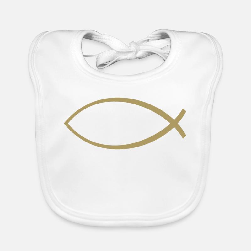 Ichtusfisch Gold Baby Bio-Lätzchen