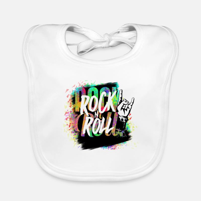 Rock n Roll Farbexplosion - Baby Bio-Lätzchen - Weiß