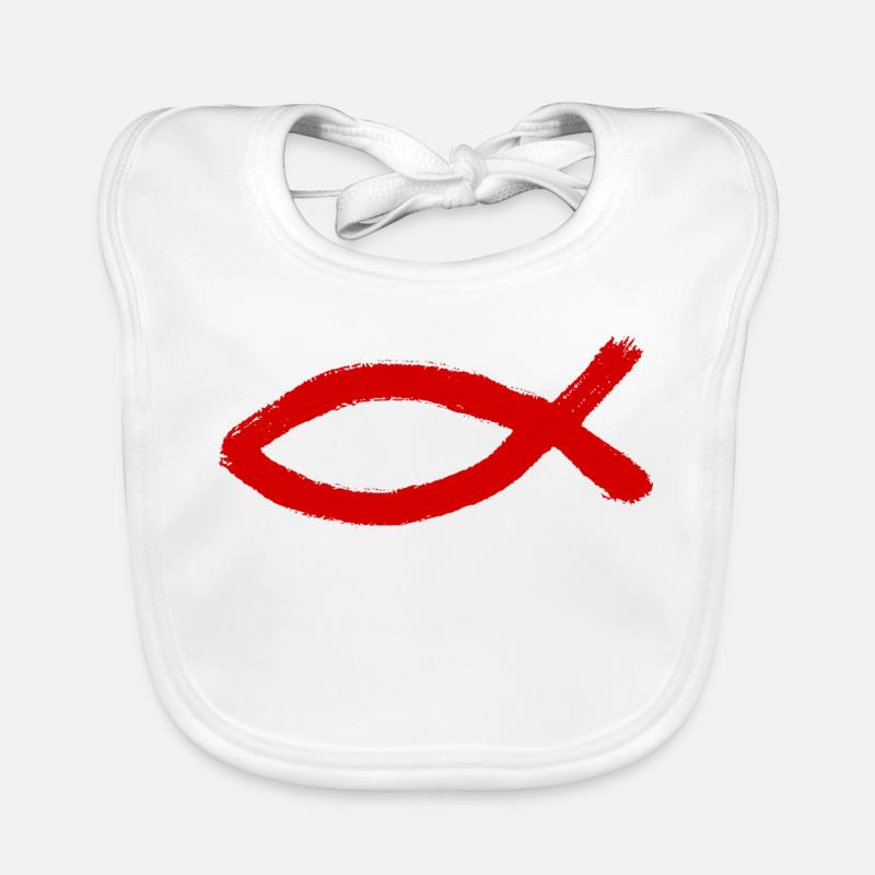 Jesus fish Ichthys fish fish Organic Baby Bibs