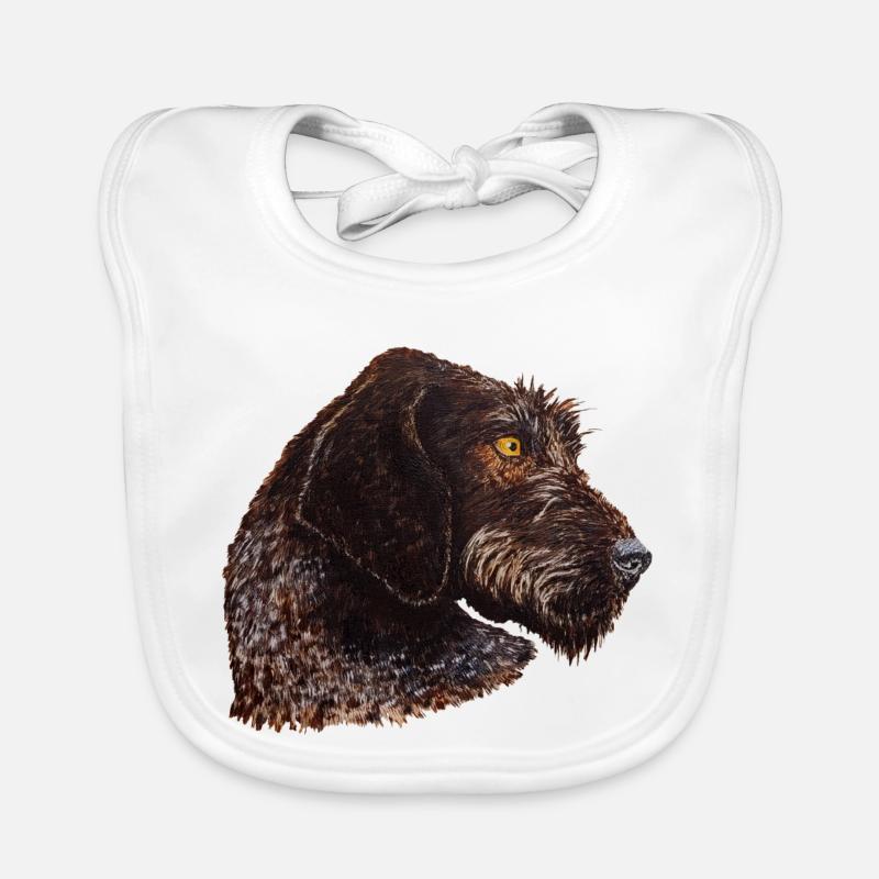 German Stichelhaar Portrait Organic Baby Bibs