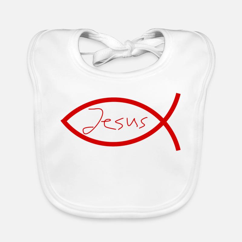Jesus fish Ichthys fish fish Organic Baby Bibs