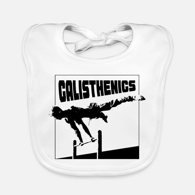 Calisthenics Planche Pose Silhouette Organic Baby Bibs