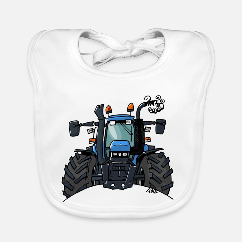 0448 BlueTractor TS115 Organic Baby Bibs