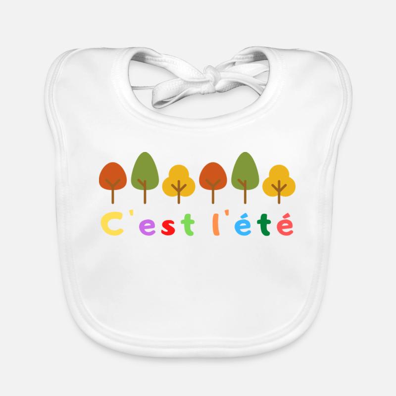 C’est l’été: arbres colorés Bavoir bio Bébé