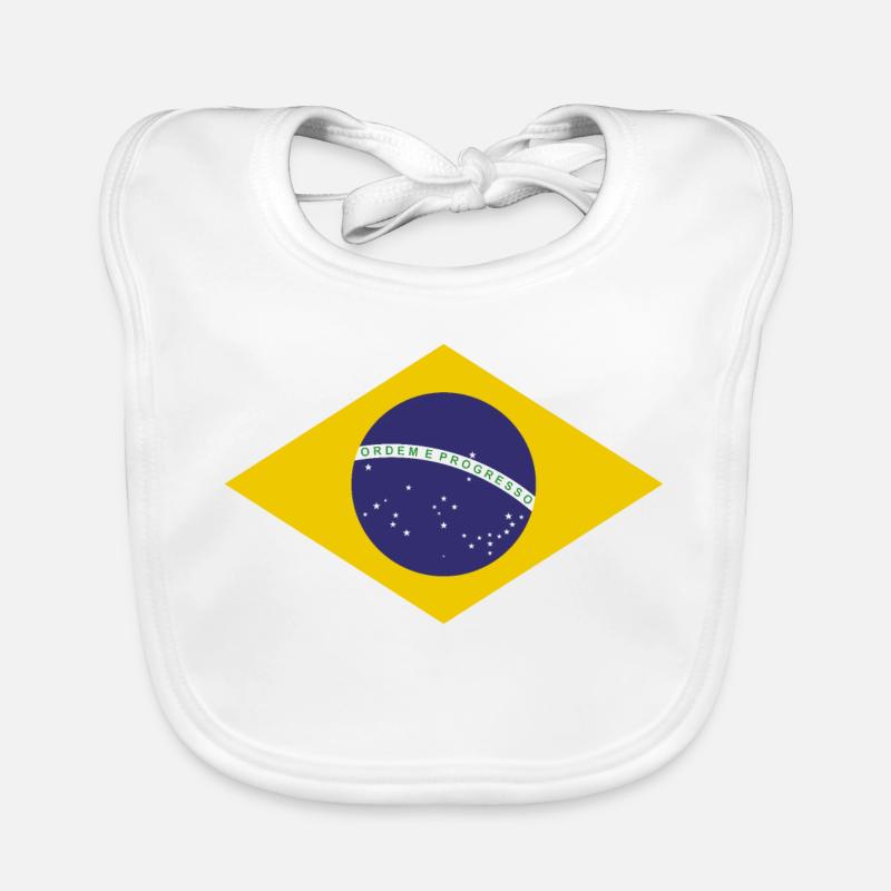 Drapeau de Brasilia - Bavoir bio Bébé - blanc