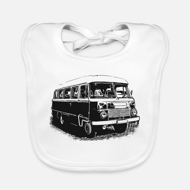 Robur Bus - Baby Bio-Lätzchen - Weiß