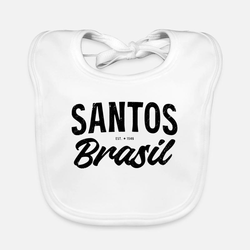Santos Brasil Vintage Lettering Organic Baby Bibs