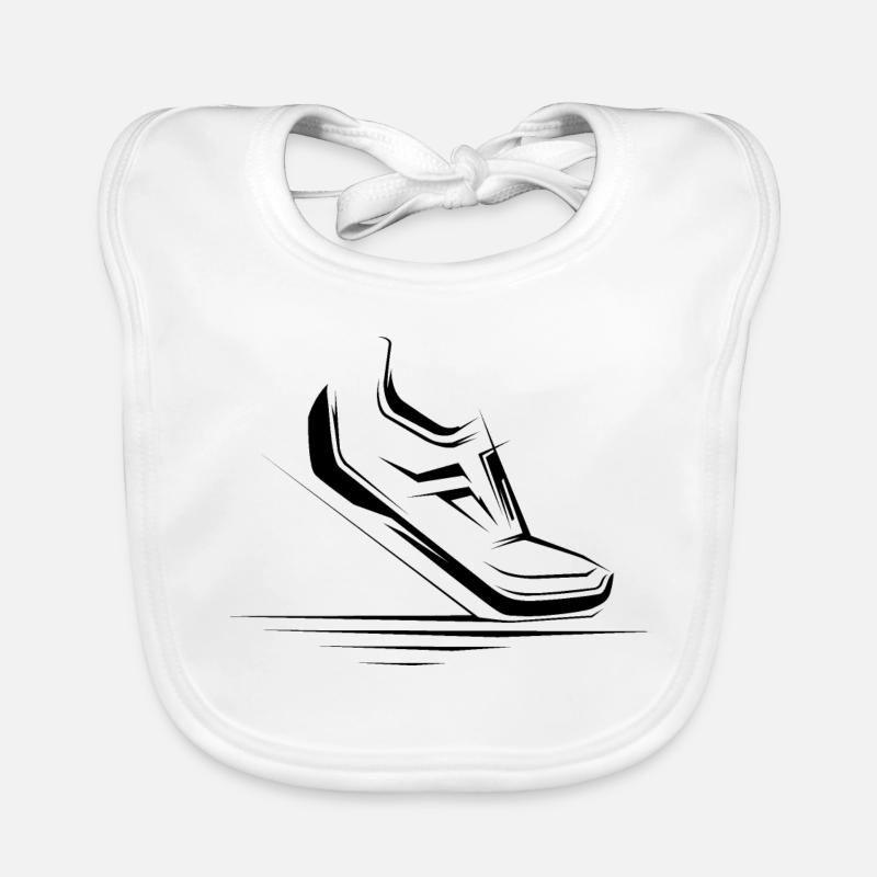 Run Runner Icon Shoes Illustration Icon Running Organic Baby Bibs
