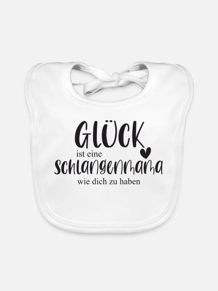Schlange Schlangenmama Haustier Reptil Geschenk - Baby Bio-Lätzchen - Weiß - Vorne