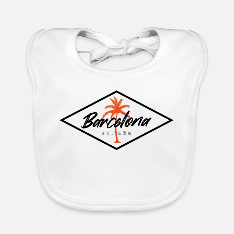 Lettres des palmiers de Barcelone, Espagne Bavoir bio Bébé