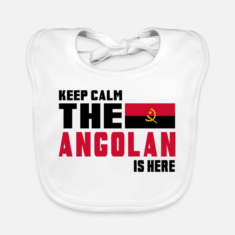 Conception du drapeau Angola Keep Calm Bavoir bio Bébé