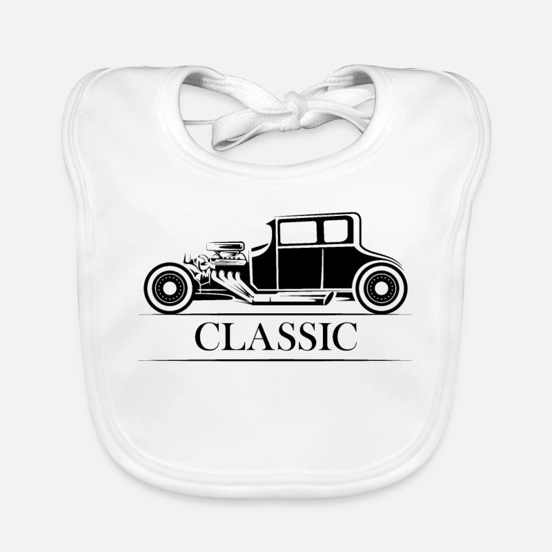 Voitures classiques oldtimer illustration symbole graphique Bavoir bio Bébé