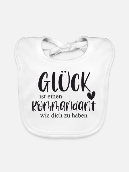 Kommandant Freiwillige Feuerwehr Ehrenamt Geschenk - Baby Bio-Lätzchen - Weiß - Vorne