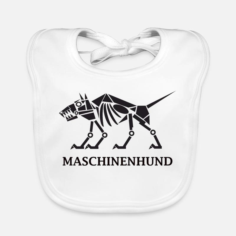 Maschinenhund mit Text Baby Bio-Lätzchen