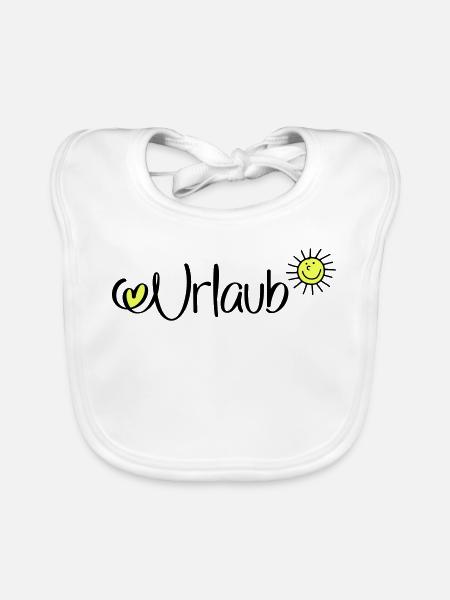 Urlaub in der Sonne - Baby Bio-Lätzchen - Weiß - Vorne