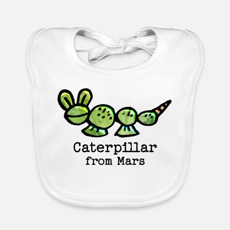 Douce chenille de Mars avec un dicton drôle Bavoir bio Bébé