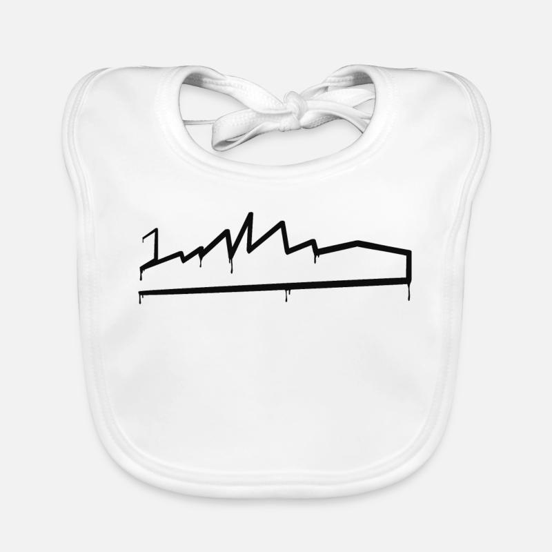 Silhouette urbaine avec rangée de dentelle Bavoir bio Bébé