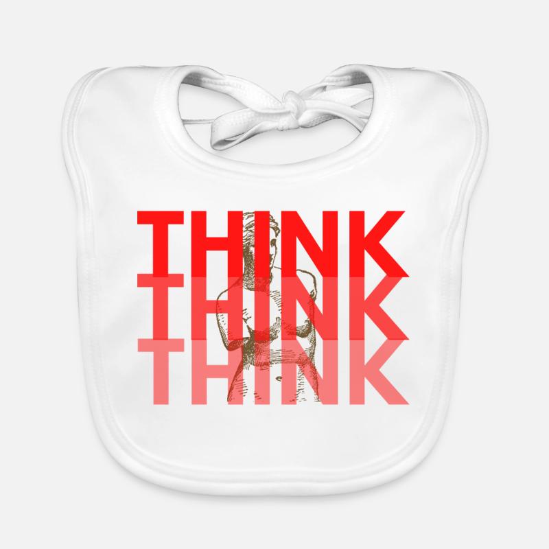 Red Think Overlay Typography Organic Baby Bibs