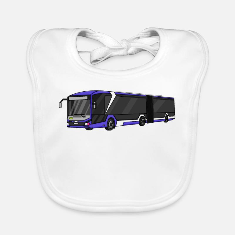 Bus, Schulbus, Busfahrer - Baby Bio-Lätzchen - Weiß