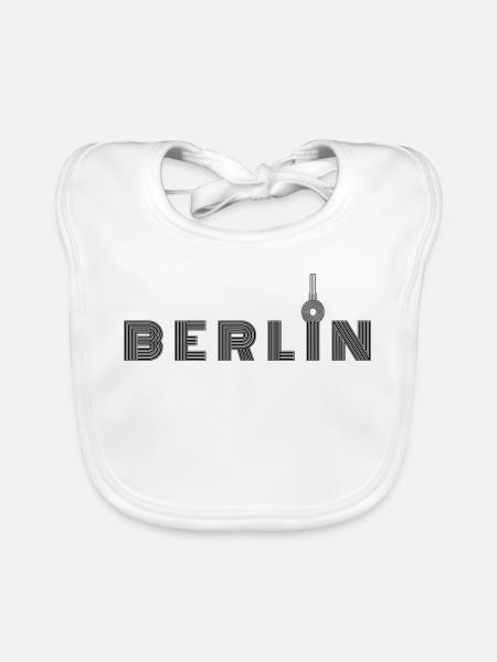 Berlin Berlin - Capital of Germany - Organic Baby Bibs - white - Front