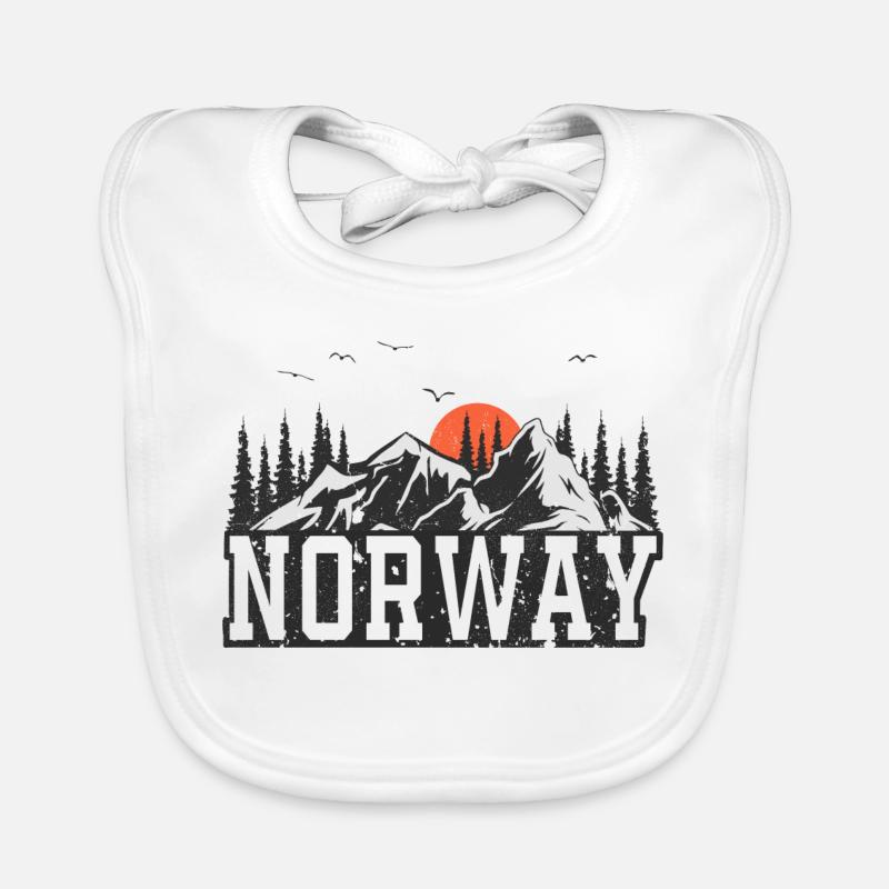 Norwegen - Baby Bio-Lätzchen - Weiß