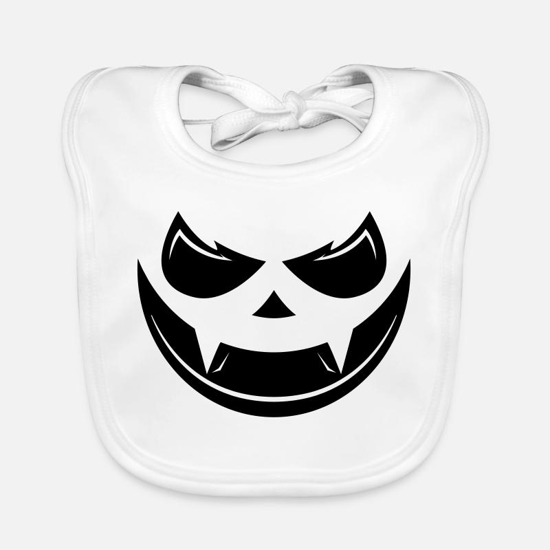 Halloween pumpkin face Organic Baby Bibs