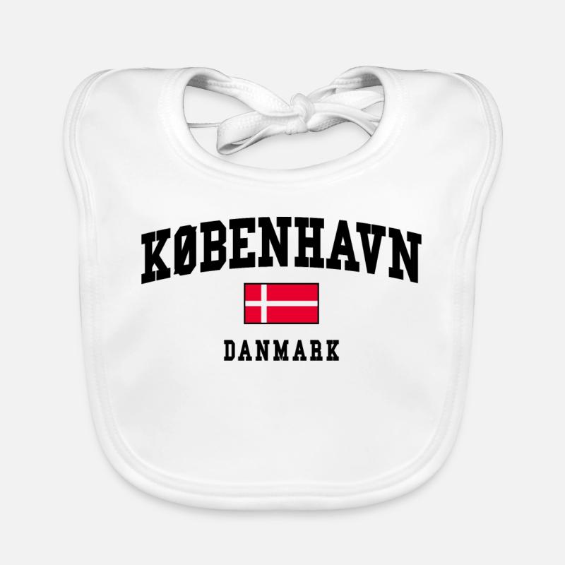 Copenhagen Denmark Flag Design Organic Baby Bibs