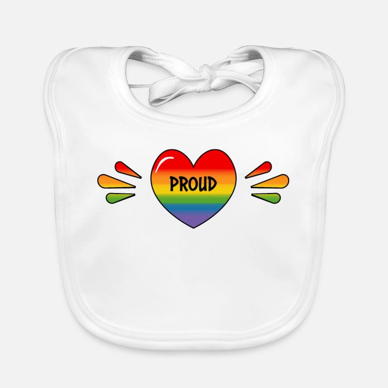 Regenbogen LGBT Stolzes Herz Baby Bio-Lätzchen