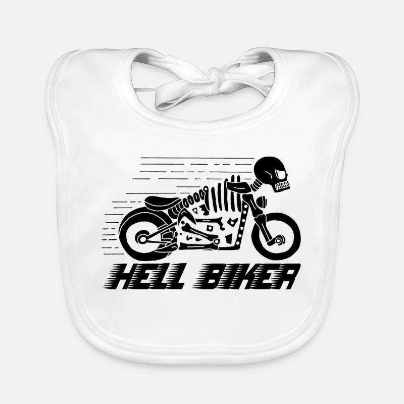 Motorcycle black skeleton Organic Baby Bibs