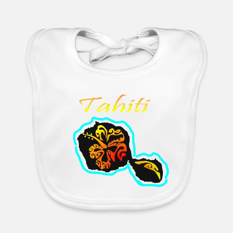 TAHITI - Bavoir bio Bébé - blanc