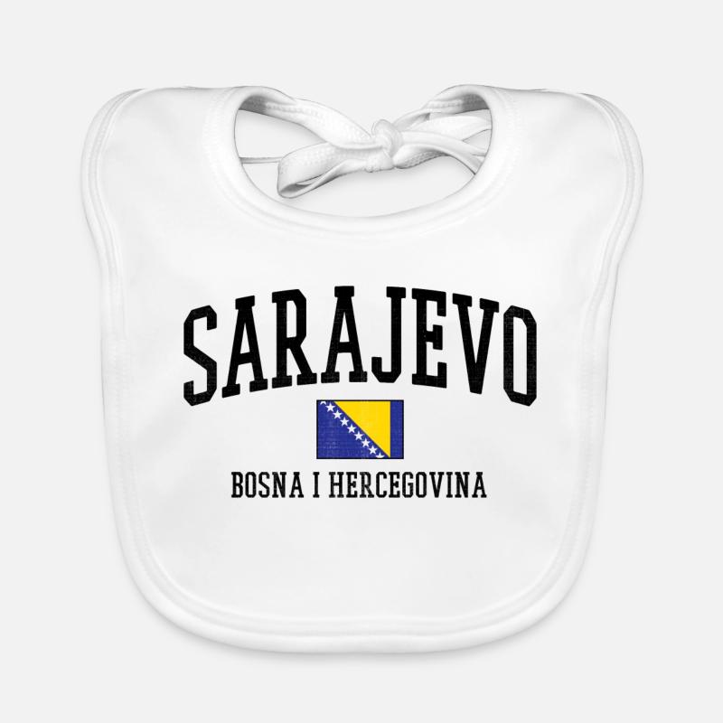 Art du drapeau de Bosnie Balkans Bavoir bio Bébé