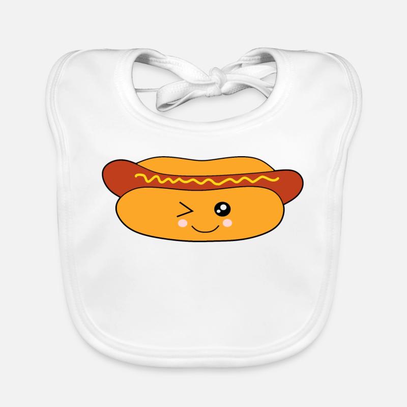 Kawaii, Hot dog,Wurst, Würstchen, Metzger Baby Bio-Lätzchen
