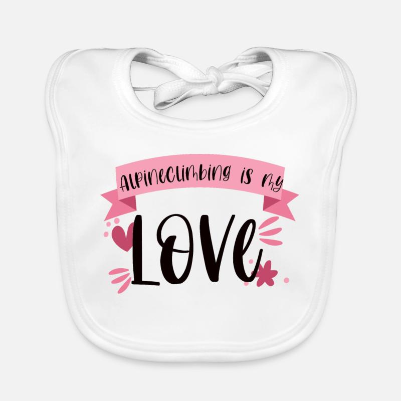 Climbing Alpine climbing Love mountains gift Organic Baby Bibs