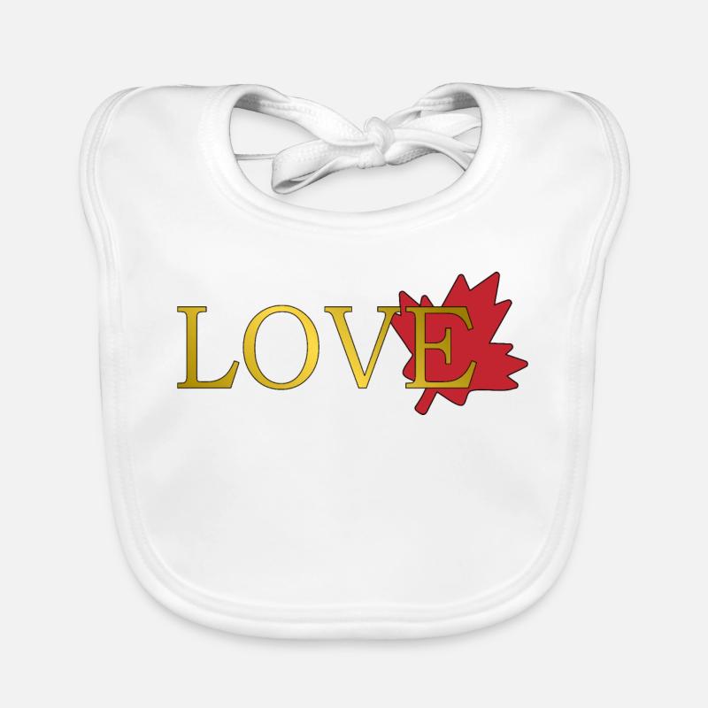 Amour Feuille d'érable du canada Bavoir bio Bébé